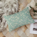 Load image into Gallery viewer, Teal Printed Canvas Cotton Rectangular Cushion Covers, Combo Set of 2 (12 x 18 Inches)
