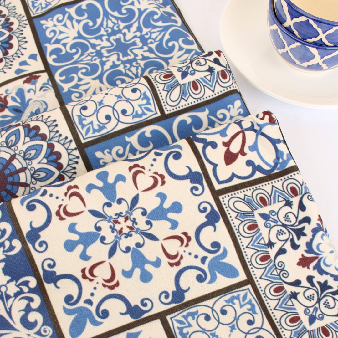 Ethnic Box Exotic Canvas Table Runner for a Summery Look With Tassel