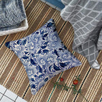 Load image into Gallery viewer, Ethnic Blue Printed Canvas Cotton Cushion Covers, Set of 5
