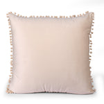 Load image into Gallery viewer, Velvet Cushion Covers Adorned With Pom Poms Set of 5, Beige
