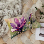 Load image into Gallery viewer, Floral Pink Flower Printed Canvas Cotton Rectangular Cushion Covers, Set of 2 (12 x 18 Inches)