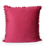 Load image into Gallery viewer, Velvet Cushion Covers Adorned With Pom Poms Set of 2, Maroon