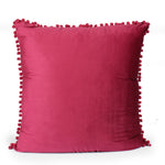 Load image into Gallery viewer, Velvet Cushion Covers Adorned With Pom Poms Set of 2, Maroon
