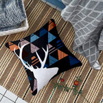 Load image into Gallery viewer, Geometrical Multi color Printed Canvas Cotton Cushion Covers, Set of 2 (24 x 24 Inches)