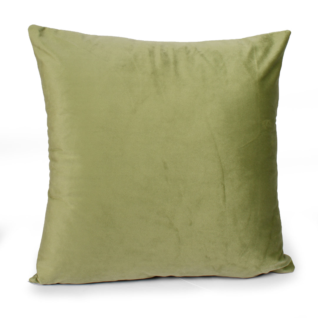 Soft Luxurious Velvet Cushion Covers Set of 5, Mehndi