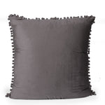 Load image into Gallery viewer, Velvet Cushion Covers Adorned With Pom Poms Set of 5, Grey