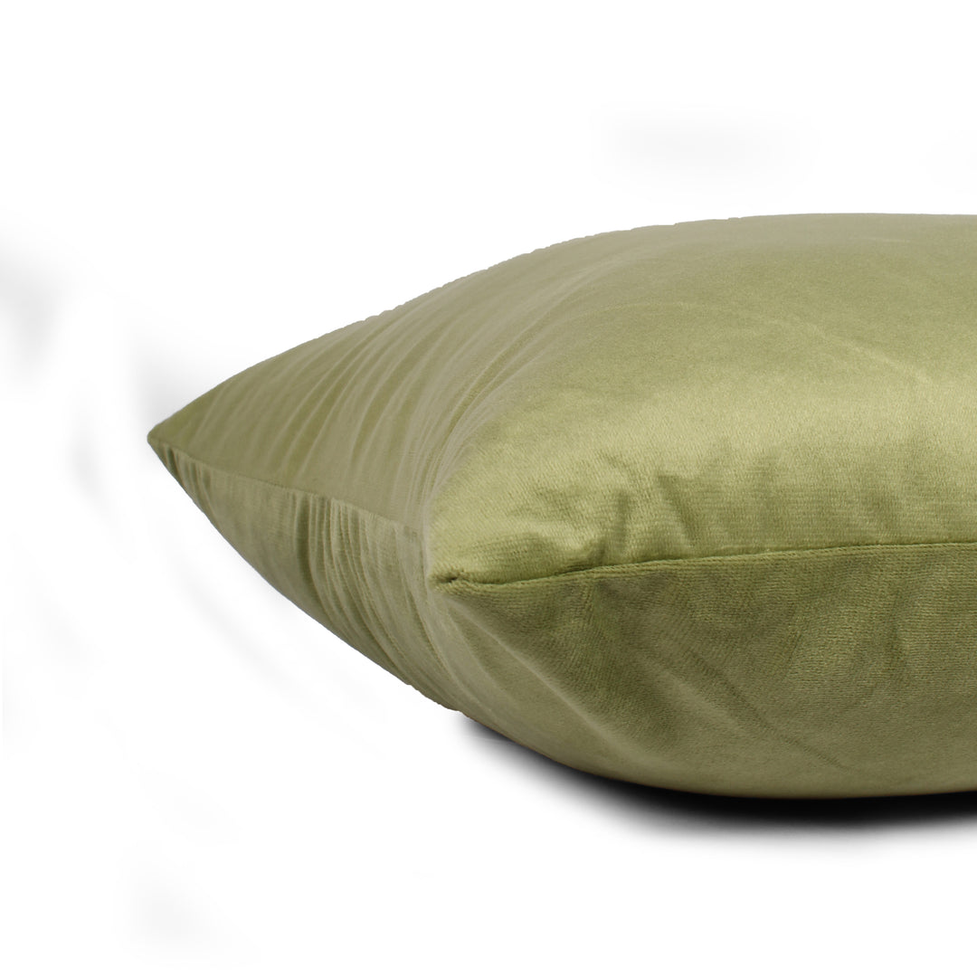 Soft Luxurious Velvet Cushion Covers Rectangular Set of 2 ,Mehndi