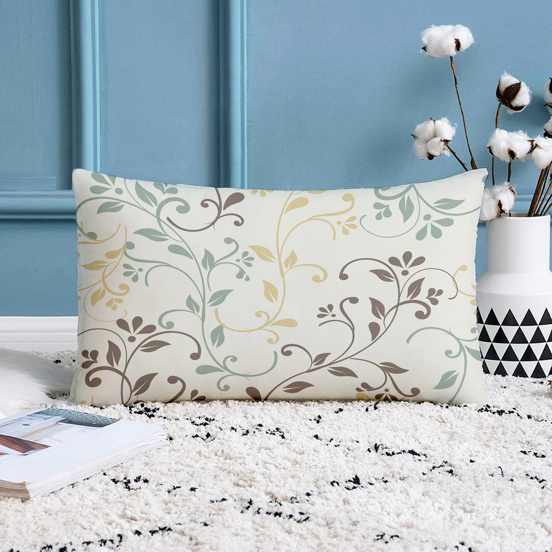 Floral Printed Canvas Cotton Rectangular Cushion Covers, Set of 2