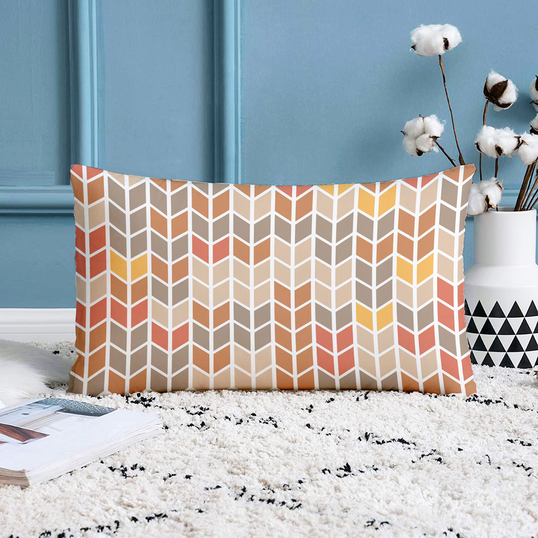 Ethnic Printed Canvas Cotton Rectangular Cushion Covers, Set of 2