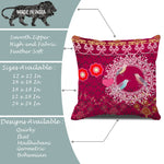 Load image into Gallery viewer, Pink Floral Bird Printed Canvas Cotton Cushion Covers, Set of 5