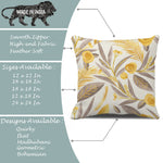 Load image into Gallery viewer, Yellow &amp; Grey Floral Printed Canvas Cotton Cushion Covers, Set of 5
