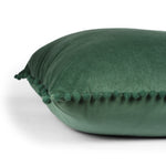 Load image into Gallery viewer, Velvet Cushion Covers Adorned With Pom Poms Rectangular Set of 2 ,Green
