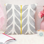 Load image into Gallery viewer, Yellow & Grey Floral Printed Canvas Cotton Cushion Covers, Set of 5
