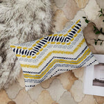 Load image into Gallery viewer, Yellow Geometrical Printed Canvas Cotton Rectangular Cushion Covers, Set of 2