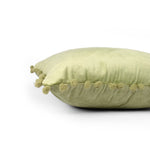 Load image into Gallery viewer, Velvet Cushion Covers Adorned With Pom Poms Set of 2, Mehndi