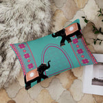 Load image into Gallery viewer, Elephant Printed Cotton Canvas Rectangular Cushion Covers, Set of 2