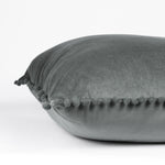Load image into Gallery viewer, Velvet Cushion Covers Adorned With Pom Poms Set of 2, Grey