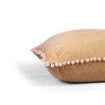 Load image into Gallery viewer, Velvet Cushion Covers Adorned With Pom Poms Set of 5, Brown