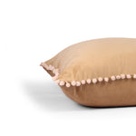 Load image into Gallery viewer, Velvet Cushion Covers Adorned With Pom Poms Set of 5, Brown
