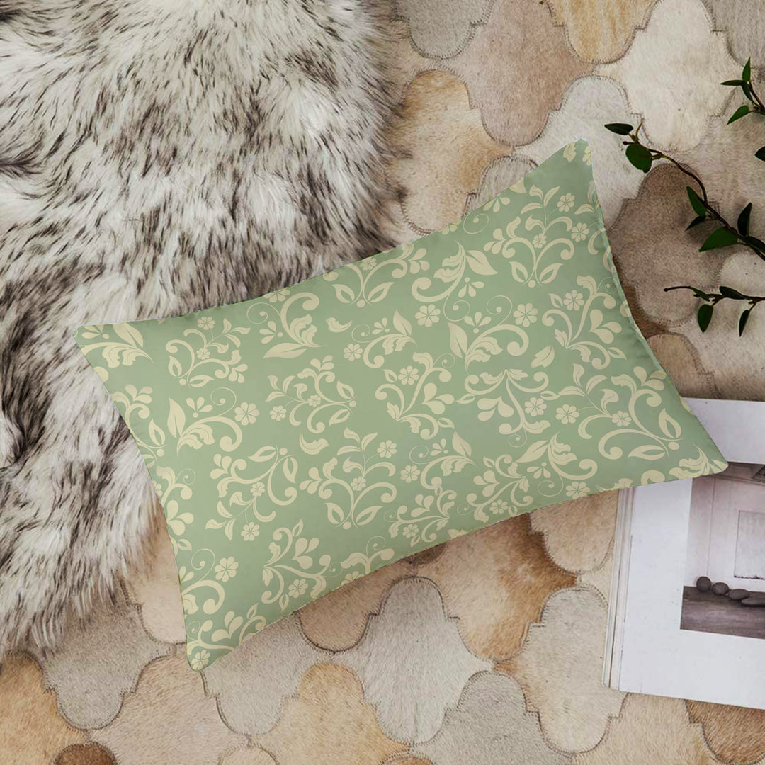 Floral Printed Canvas Cotton Rectangular Cushion Covers, Set of 2