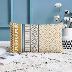 Load image into Gallery viewer, Geometrical Printed Canvas Cotton Rectangular Cushion Covers, Set of 2
