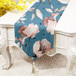 Load image into Gallery viewer, Soothing Sea Exotic Canvas Table Runner for a Summery Look With Tassel