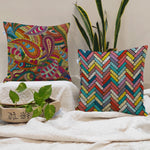 Load image into Gallery viewer, Abstract Printed Cotton Canvas Cushion Covers, Set of 2 (24 x 24 Inches)