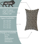 Load image into Gallery viewer, Geometric Black and White Printed Canvas Cotton Rectangular Cushion Cover, Set of 2 ( 12 x 18 Inches )