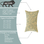 Load image into Gallery viewer, Teal Printed Canvas Cotton Rectangular Cushion Covers, Combo Set of 2 (12 x 18 Inches)