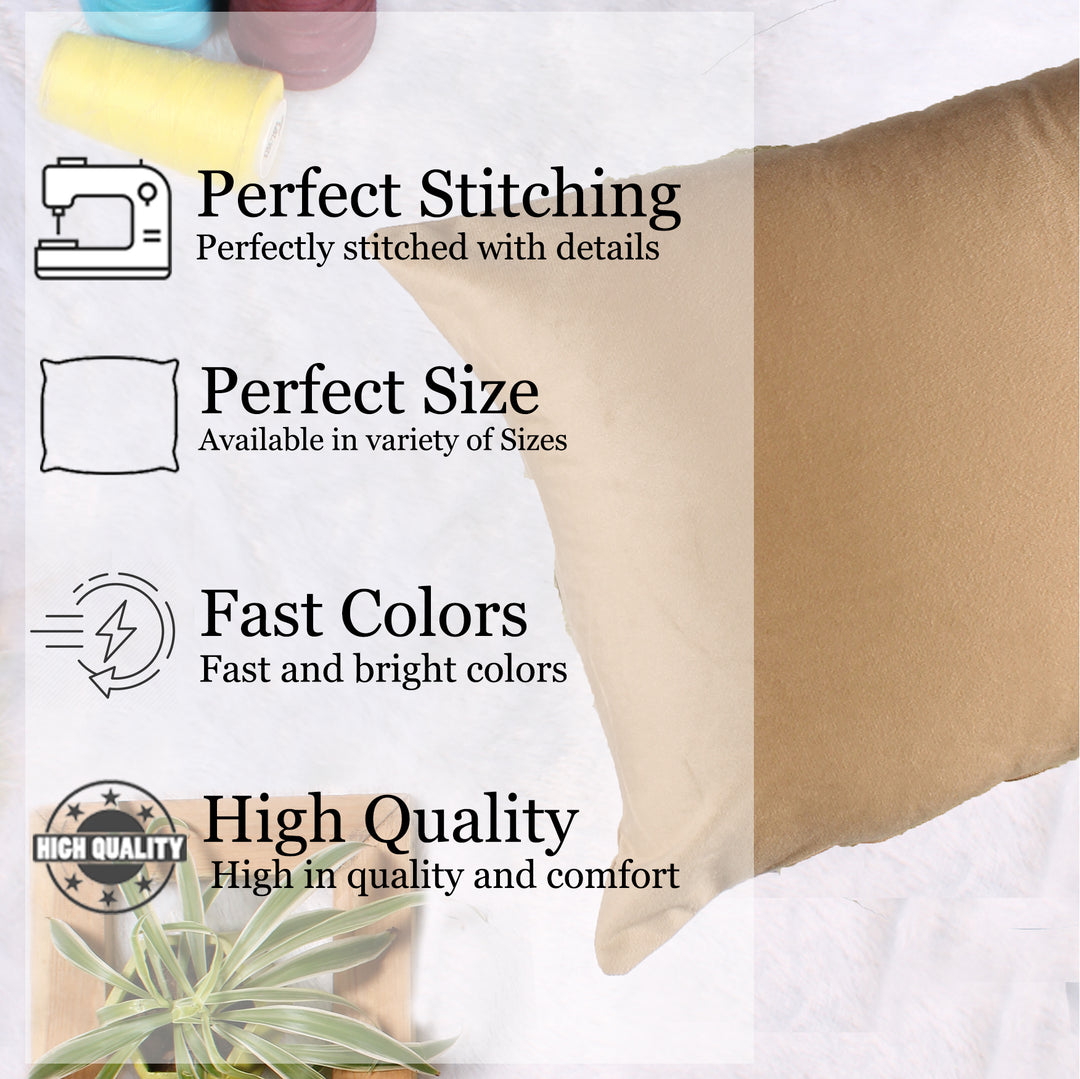 Soft Luxurious Velvet Cushion Covers Rectangular Set of 2 ,Brown