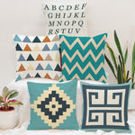 Load image into Gallery viewer, Geometrical Printed Canvas Cotton Cushion Covers, Set of 5 (12 x 12 Inches)