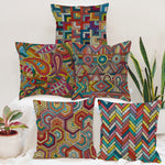 Load image into Gallery viewer, Abstract Printed Cotton Canvas Cushion Covers, Set of 5
