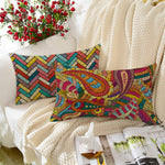 Load image into Gallery viewer, Abstract Printed Cotton Canvas Rectangular Cushion Covers, Set of 2 (12 x 18 Inches)