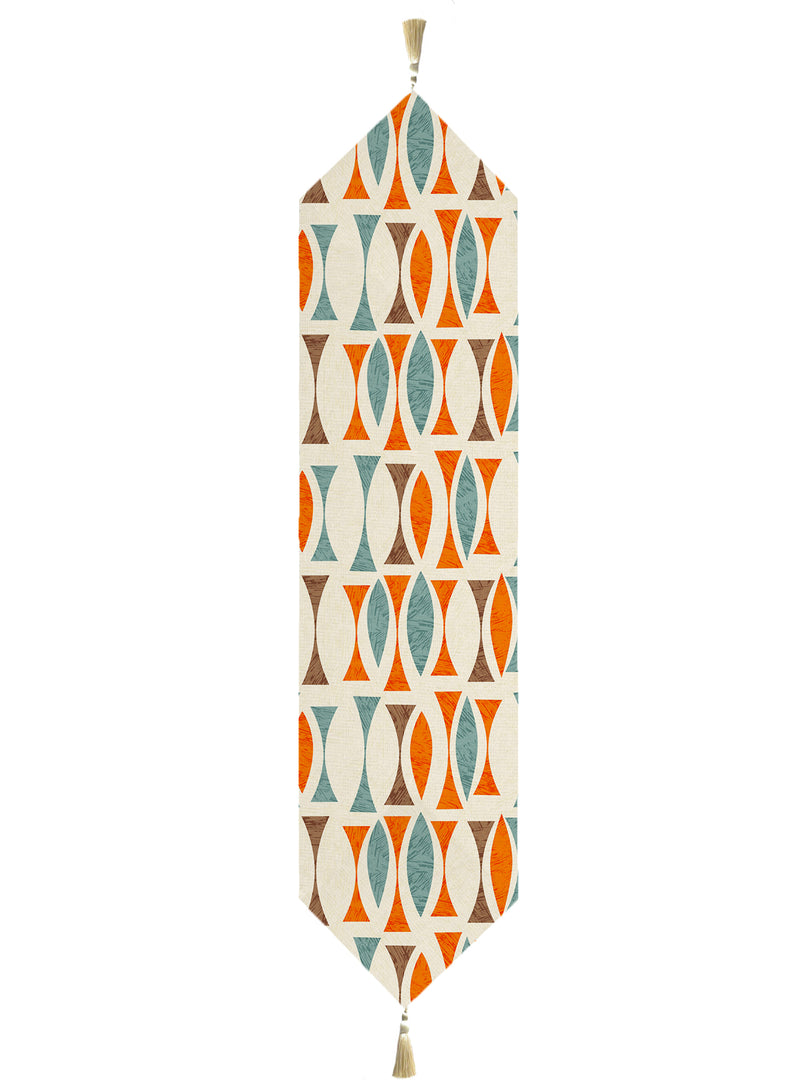 Radiant Sunshine Exotic Canvas Table Runner for a Summery Look With Tassel