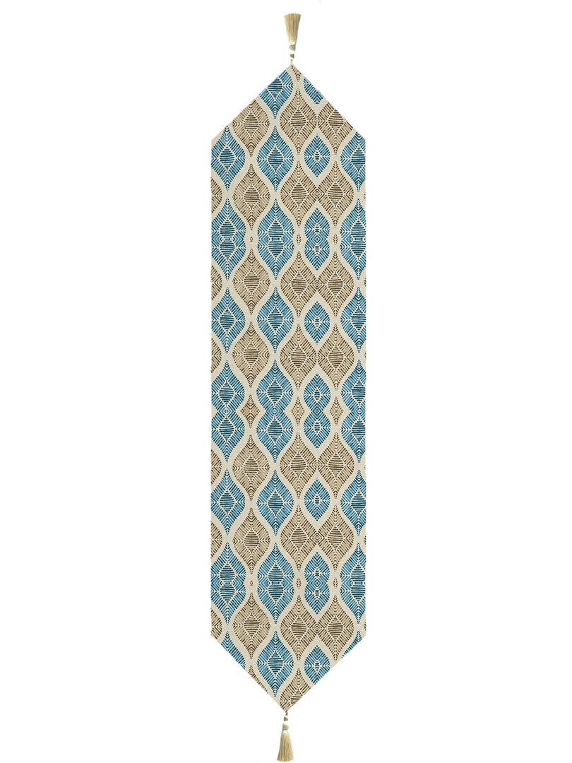 Mystical Nightfall Exotic Canvas Table Runner for a Summery Look With Tassel