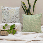 Load image into Gallery viewer, Floral Printed Canvas Cotton Cushion Covers, Set of 2