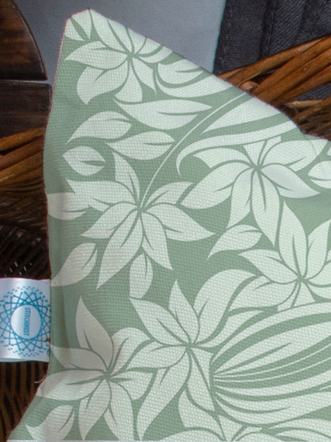 Peach & Green Floral Printed Canvas Cotton Rectangular Cushion Covers, Set of 2