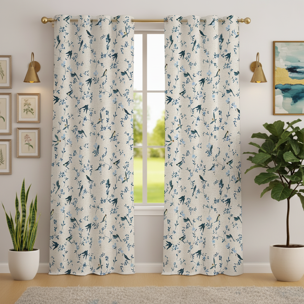 Printed Satin Curtain