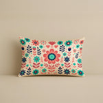 Load image into Gallery viewer, Satin Folk Art Peacock &amp; Botanical Motif Cushion Covers | 12x18 Inches | Set of 2
