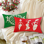 Load image into Gallery viewer, Traditional Printed Cotton Canvas Rectangular Cushion Cover Set of 2