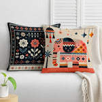 Load image into Gallery viewer, Elephant &amp; Boho Floral Satin Cushion Covers for Living Room &amp; Festive Décor |16x16 Inches |Set of 2
