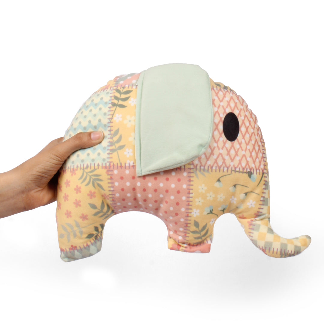 Pack of 2 Addorable Cuddly and Perfect Plush Cute Shaped Cushion for all ages - Green Elephant