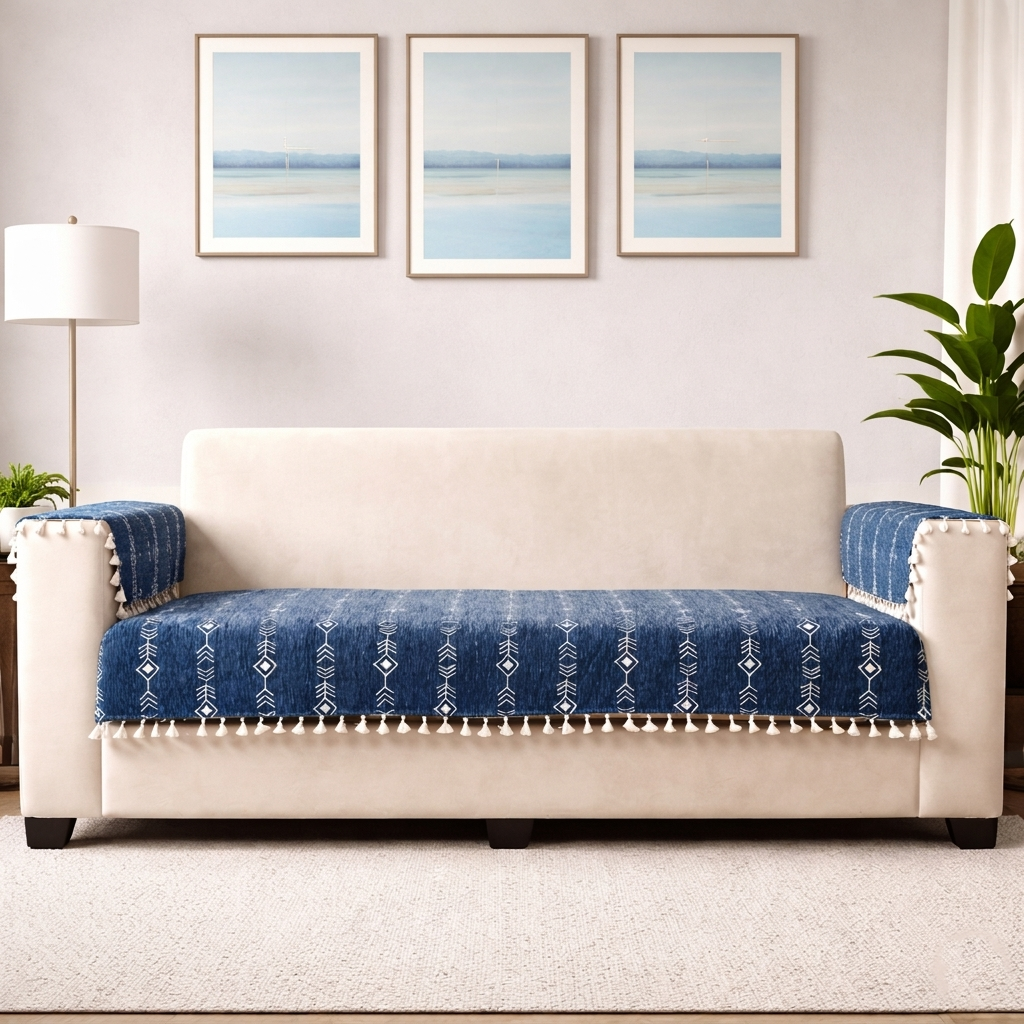 2 Seater Half (48x30 Inch),Blue (Arrow)
