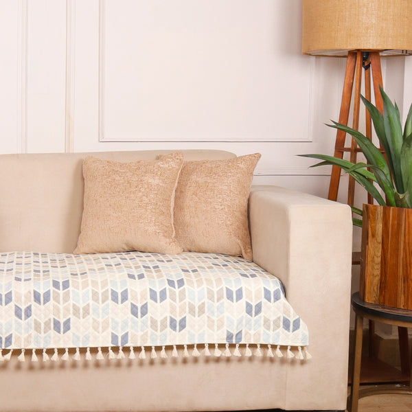 Quilted Velvet Printed Nordic Abstract Sofa Cover Set – 1, 2 & 3 Seater