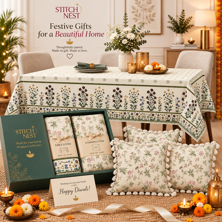 Table Cover (54x78 Inch) + Cushion Cover (16x16 Inch)