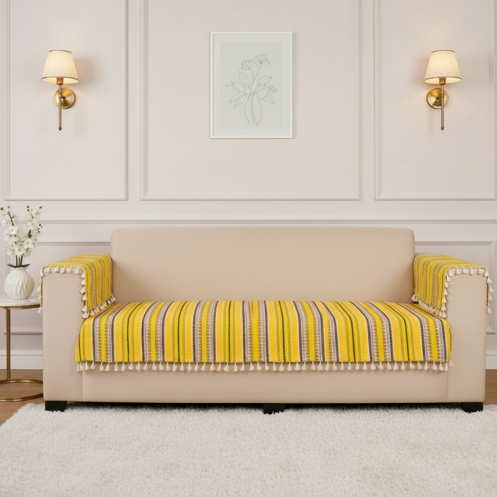 3 Seater Half (70x30 Inch),Yellow