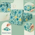 Load image into Gallery viewer, 2-Seater Sofa Gaddi Cover | Seamless Floral Print | Spandex Blend | Blue-Green-Yellow | 21x42-22x43
