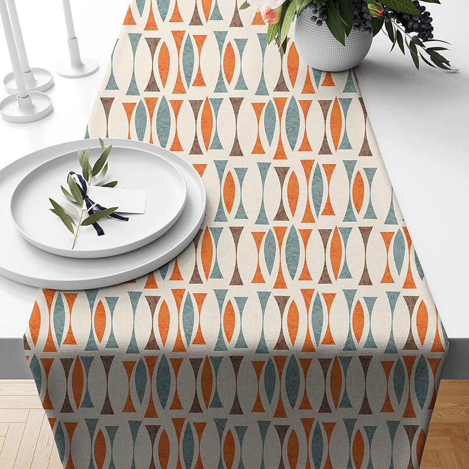 Modern Geo Polycotton Table Runner