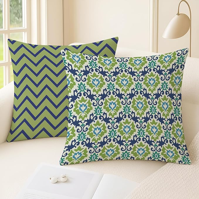 Olive Geometric Decorative Cushion Cover – 18×18 Inches (Pack of 5)