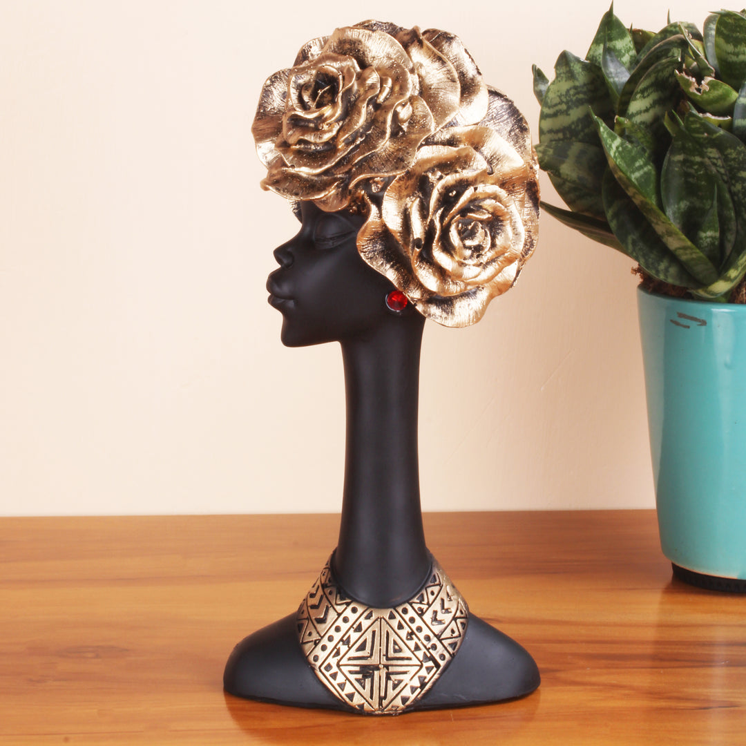 Resin African Female Face Nurturing and Empowering Décor